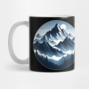 mountains, moon and trees Mug